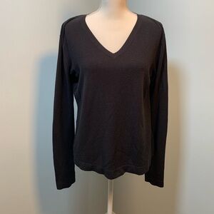 Express stretch sweater, black long leave v neck